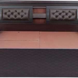 SNG Assam Teak Wood and Plywood Bed - Cushion Head Box Design